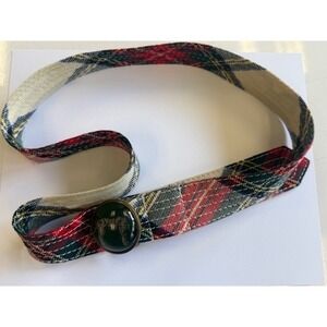 J.Crew Tartan Wool Belt Dalmatian Dog Novelty Buckle Size S Vintage